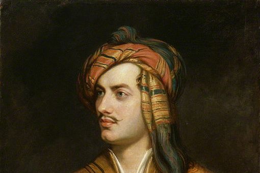 "Lord Byron in Albanian dress", Gemälde von Thomas Phillips (um 1835; National Portrait Gallery), Quelle: Thomas Phillips, Public domain, via Wikimedia Commons