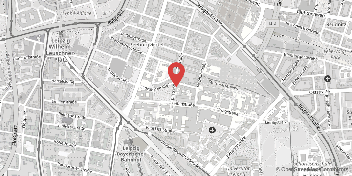 the map shows the following location: Faculty of Life Sciences, Talstraße 33, 04103 Leipzig