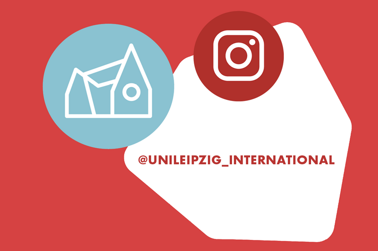 Grafik mit Link zum Instagramprofil Uni Leipzig International