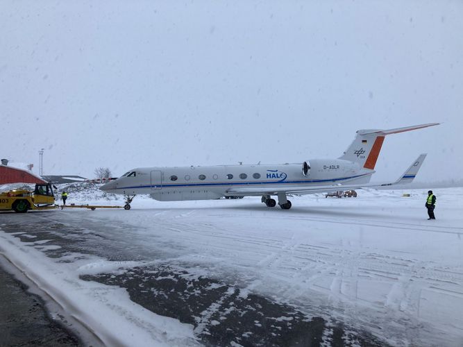 The HALO aircraft in the Arctic. Photo: Professor Manfred Wendisch