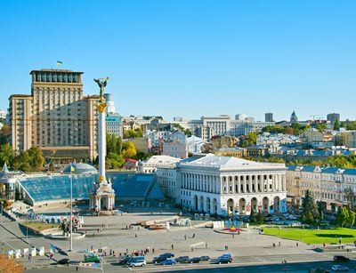 Stadtansicht von Kiew in der Ukraine